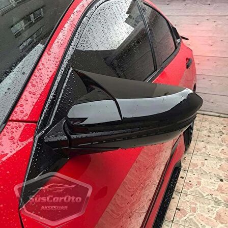 Honda Civic FC5 FK7 2016-2021 Batman Yarasa Ayna Kapağı Piano Black ABS Plastik