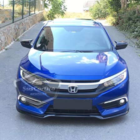 Honda Civic FC5 FK7 2016-2021 Batman Yarasa Ayna Kapağı Piano Black ABS Plastik