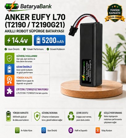 Anker Eufy RoboVac T2190 / T2190G21 Uyumlu Robot Süpürge Bataryası 14.4V 5200mAh Li-ion Yüksek Performanslı Pil