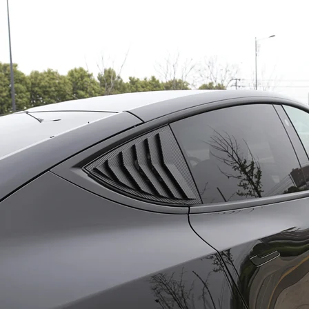 Tesla Model Y Juniper (2025+) Uyumlu Arka Kelebek Camı Panjuru Parlak Siyah