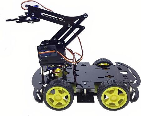 Emes Robotik Robot Kollu 4wd Engelden Kaçan Ve Çizgi Izleyen Bluetoothlu Araç Seti