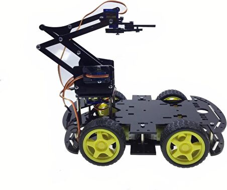 Emes Robotik Robot Kollu 4wd Engelden Kaçan Ve Çizgi Izleyen Bluetoothlu Araç Seti