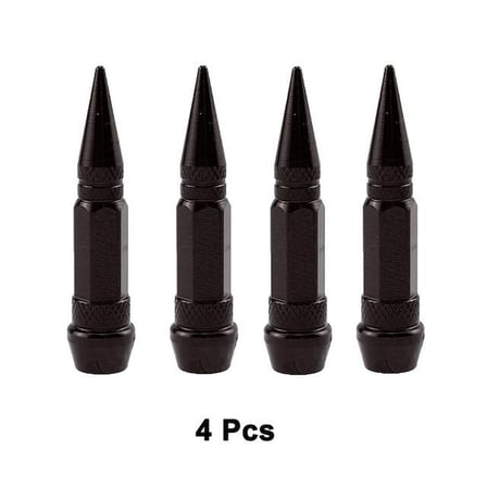 Sivri Sibop Kapağı Mermi Sibop Kapağı Araba Motosiklet Bisiklet Metal 4 lü Set Siyah