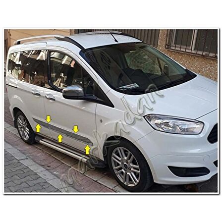 Markadan Ford Tourneo Courier Krom Yan Kapı Çıtası 2014 Sonrası 4 Parça Paslanmaz Çelik