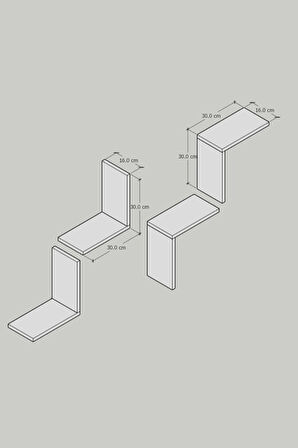 Hover Dekoratif Duvar Rafı - Duvar Kitaplığı