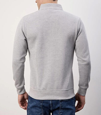 LACOSTE FERMUAR YAKA GRİ DAR KESİM GARNİLİ ERKEK TEİKO