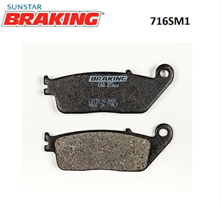 Braking 716Sm1 2012-2018 Suzuki GW 250F Uyumlu Ön Fren Balatası Yarı Metalik Balata