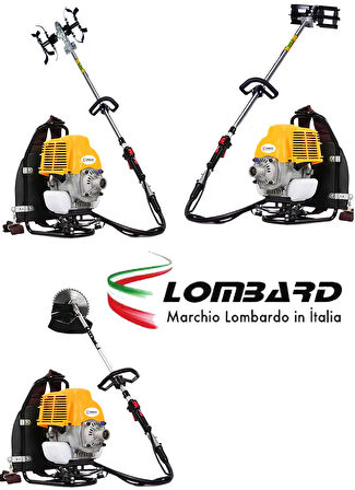 Lombard İtalia 553 LBX VTEC 10 İn 1 Sırt Tipi Ot Çim Biçme Tırpanı + Toprak Eşeleme+ Akrobat Çapa Aparatı