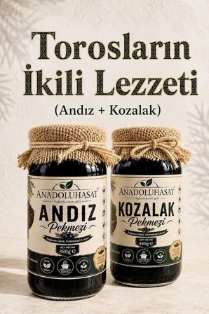 Torosların İkili Lezzeti Pekmez Seti – Andız ve Kozalak Pekmezi 2 x 480 ML