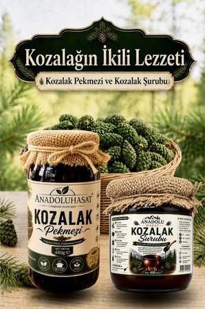 Kozalağın İkili Lezzeti – Kozalak Pekmezi 480 g & Kozalak Şurubu 400 ml
