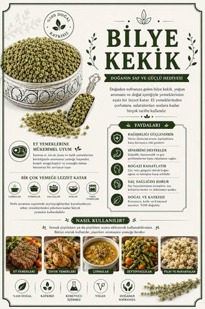 Bilye Kekik 60 Gr – Doğal Kurutulmuş Tane Kekik, Yoğun Aromalı