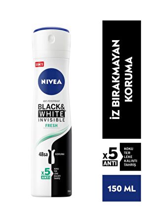 Nivea Invısıble Black&whıte Fresh Sprey Deodorant 150ml Kadın 3'lü Paket