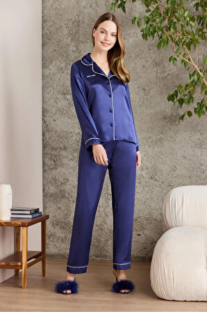 Saten Biyeli Pijama Takımı - 1200
