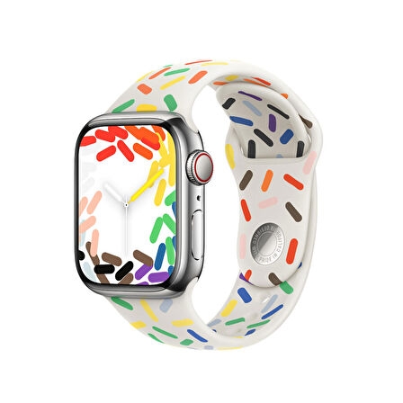 Gpack Apple watch 6 uyumlu 44 mm Kordon Silikon Pride Spor Pozitif Renkler Sc10