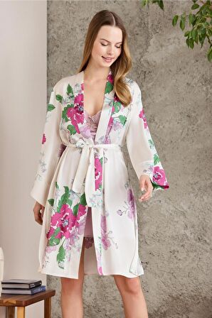 Saten Emprime Gecelik & Sabahlık Takım - 2415