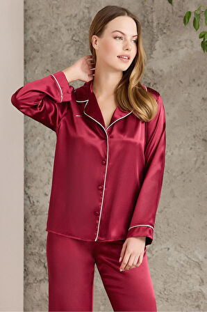 Saten Biyeli Pijama Takımı - 1200