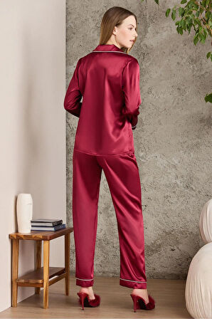 Saten Biyeli Pijama Takımı - 1200