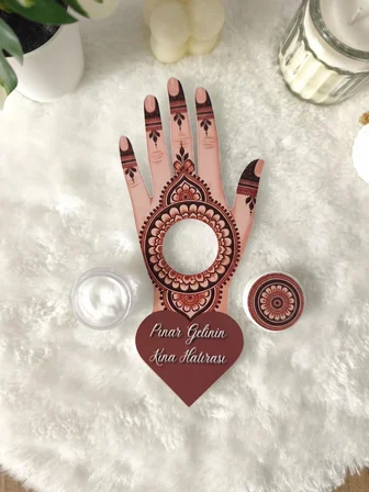 Pamuğum Atelier Mandala Tasarım Kartlı 5 ml Krem Dolgulu Kına Hediyelik  (200 Adet)