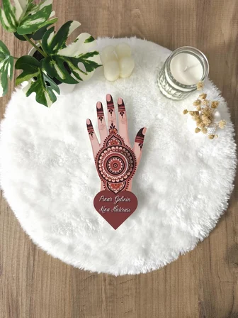 Pamuğum Atelier Mandala Tasarım Kartlı 5 ml Krem Dolgulu Kına Hediyelik  (200 Adet)