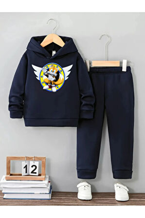 Tails Baskılı Premium 3. İplik Compact Sweatshirt & Eşofman Takımı