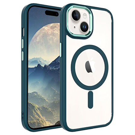 Gpack Apple iPhone 15 Kılıf Wireless Şarj Özellikli Buttom Magsafe Silikon Kapak