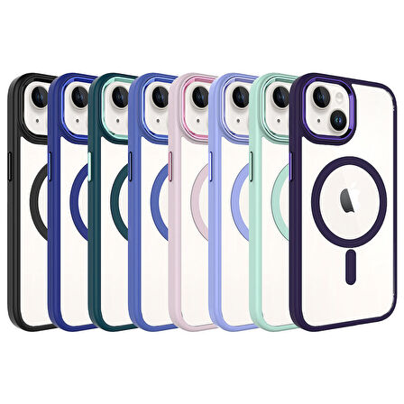 Gpack Apple iPhone 15 Kılıf Wireless Şarj Özellikli Buttom Magsafe Silikon Kapak