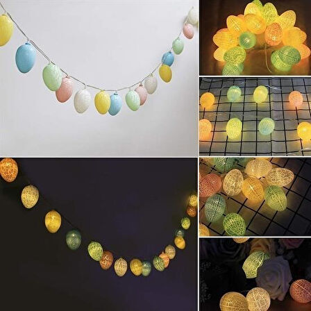 CT-STONES® 10lu Renkli Yumurta Şeklinde Dekoratif Dolama Led Aydınlatma