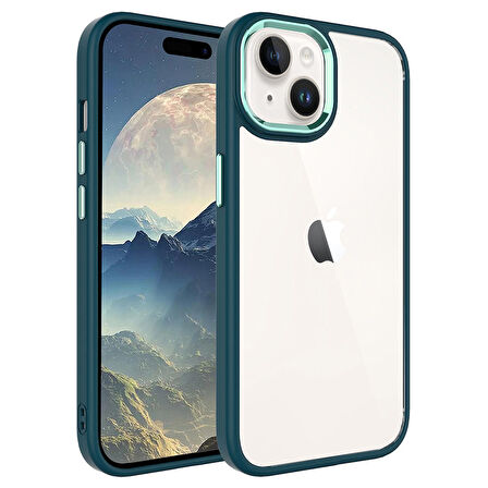 Gpack Apple iPhone 15 Kılıf Krom Kamera Çıkıntılı Nikelaj Hassas Tuşlu Arkası Cam
