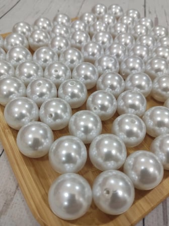 Lüks İnci 20 mm 50 gr (12 Adet)  Beyaz