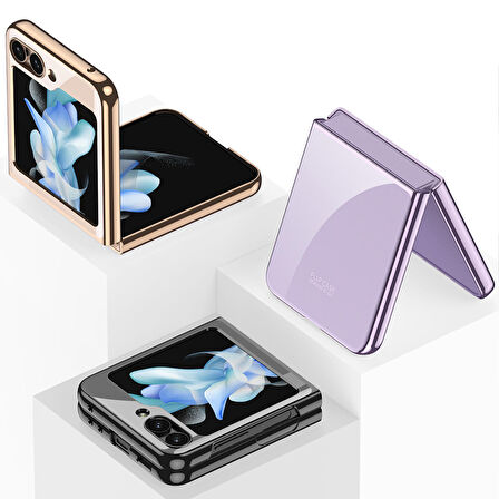 Gpack Samsung Galaxy Z Flip 5 Kılıf Lensli Kıpta Sert Pc Kapak Renkli