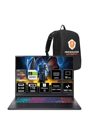 Nitro 18 Ryzen AI 7 350 8GB 1TB SSD RTX5070Ti/12GB 115W 18" WQXGA 165Hz W11H Gaming Laptop
