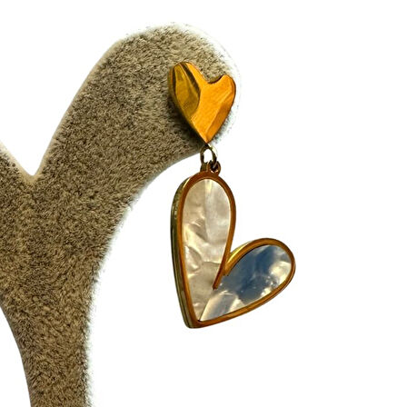 Uretti - İREM 3914 Kalp Figürlü Çelik Küpe