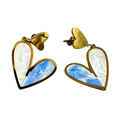 Uretti - İREM 3914 Kalp Figürlü Çelik Küpe