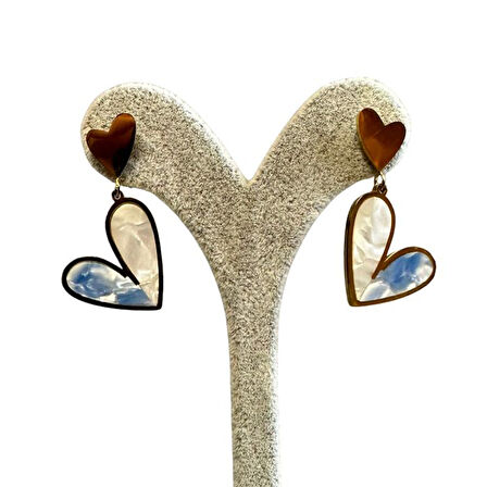 Uretti - İREM 3914 Kalp Figürlü Çelik Küpe