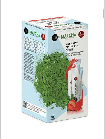Matcha Premium Japanese Çilek Aromalı Matcha Çayı 1 Kutu (8 Gr x 20 Adet)