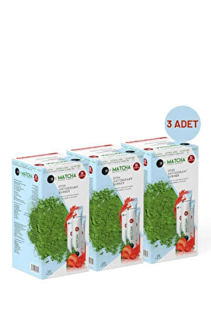 Matcha Premium Japanese Premium Japanese Çilek Aromalı Burner Form Matcha Çayı 3 Kutu