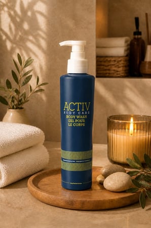ACTIV Body Care Mavi Ambalaj 5'liBakım Seti 360 ml – Şampuan, Saç Kremi, Duş Jeli, El Sabunu ve Vücut Losyonu