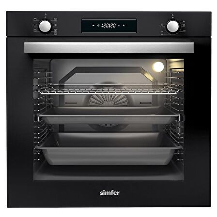 Simfer 8 Fonksiyon 80 Lt XXL Siyah Multi Turbo Dijital Ankastre Set ( 7381 Fırın + 3653 Ocak + 8611 Davlumbaz)