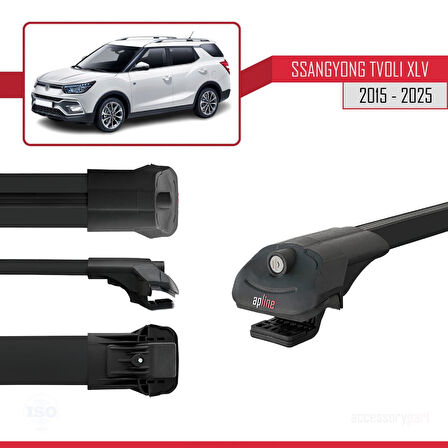 Ssangyong Tivoli XLV 2015 ve Sonrası ile Uyumlu ACE-1 Ara Atkı Tavan Barı Siyah 2 Adetile