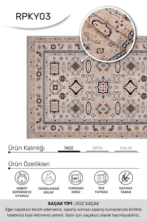 ANATOLIA HALI MİRAS - Bej-Oturma Odası, Salon -Kaymaz Taban - Kolay Temizlenebilir