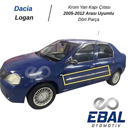 Dacia Logan Krom Yan Kapı Çıtası 4 Kapı 2005-2012 P. Çelik