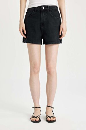 DeFacto Mom Fit Yüksek Bel Dar Paça Jean Şort C0685AX24SMNM40