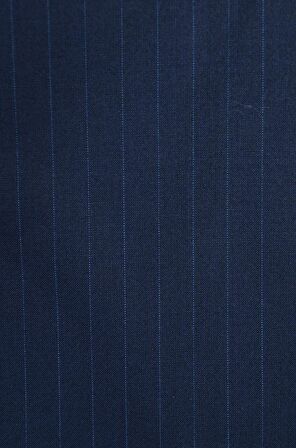 Dik Çizgi Metal Düğme Kruvaze Takım Elbise