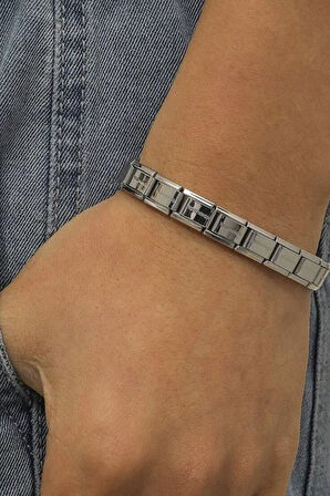 Paslanmaz Çelik Unisex Nomi İtalyan Charm Bileklik 316L