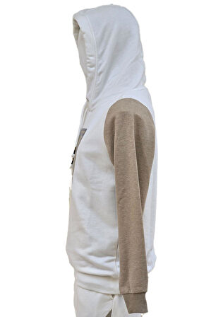 Campione 1099102 Erkek Kapşonlu Sweatshirt  Off White/Camel