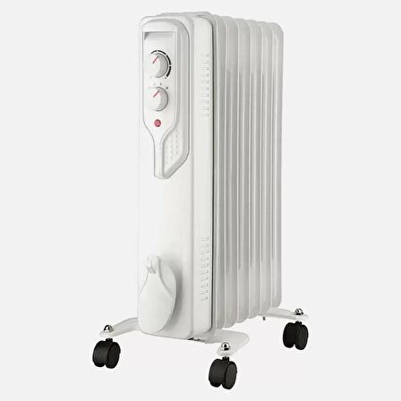 Voltomat Termostatlı 1500 W 7 Dilim Yağlı Radyatör Beyaz ısıtıcı