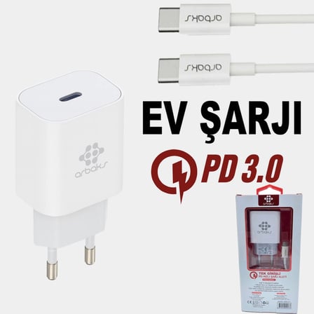 PD QC3 / 18W TYPE-C To TYPE-C Şarj Aleti ARB-017