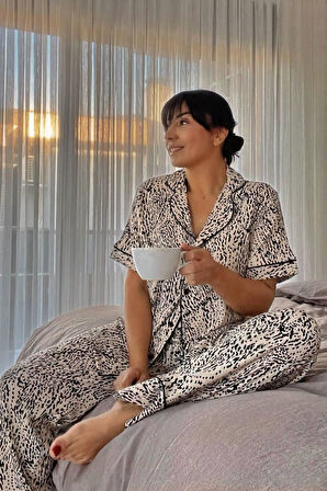 Dalmaçya Desenli Bürümcük Pijama Takımı
