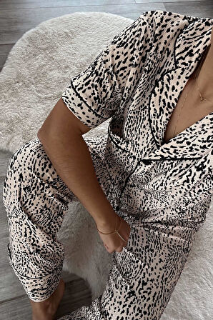 Dalmaçya Desenli Bürümcük Pijama Takımı