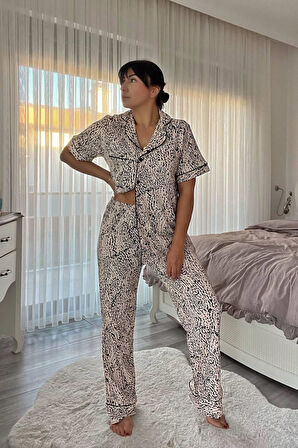 Dalmaçya Desenli Bürümcük Pijama Takımı